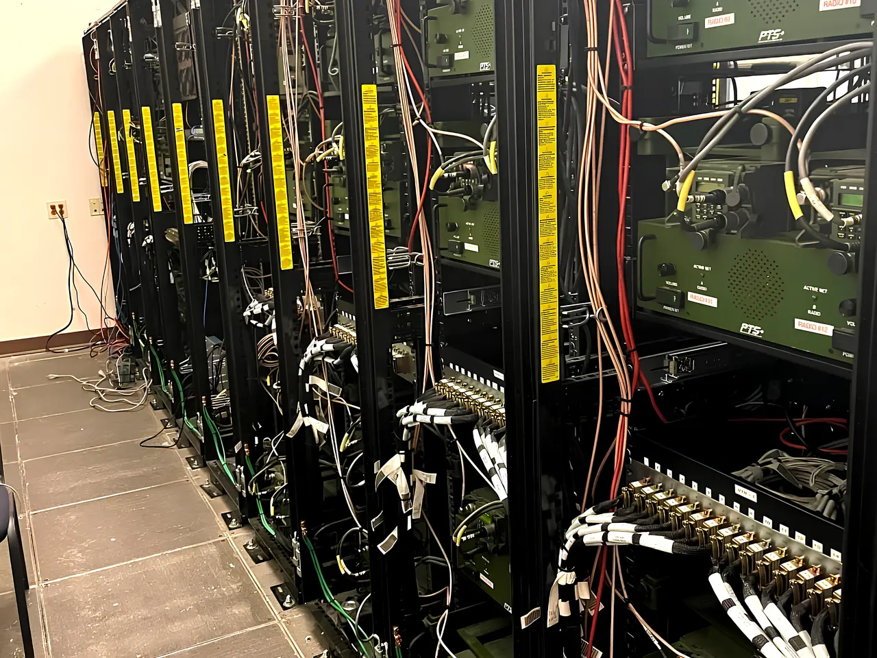 Integrated radio racks on the production floor